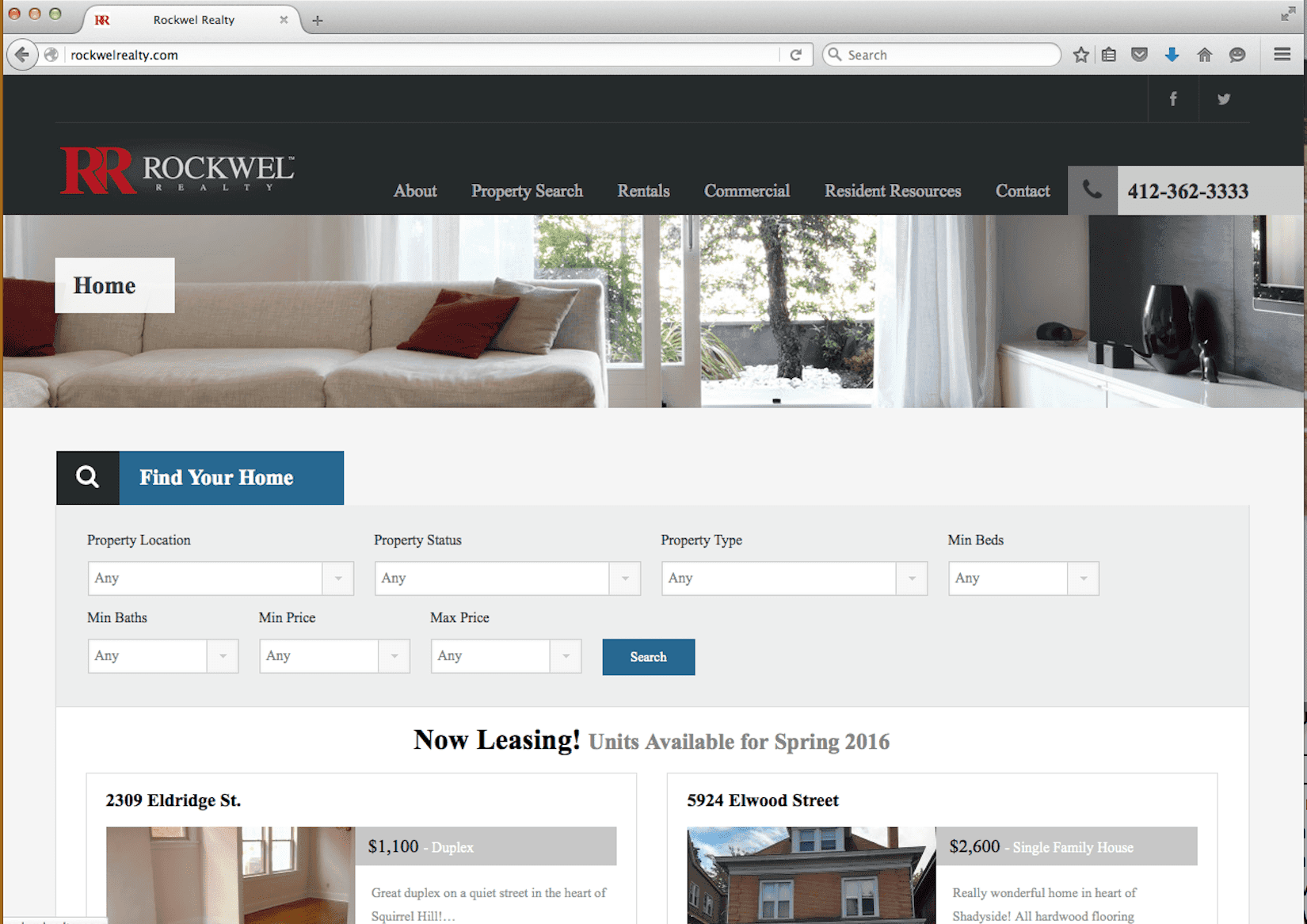 Pittsburgh-web-design-Rockwel-Realty-Homepage Grow with Dr. Moe Website
