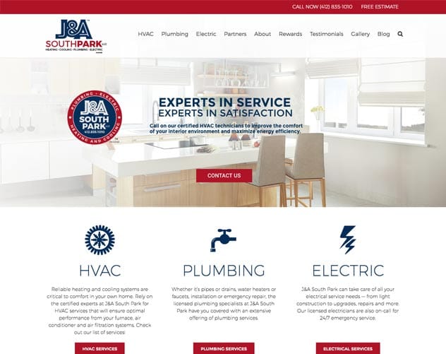 J&A HVAC South Park Website