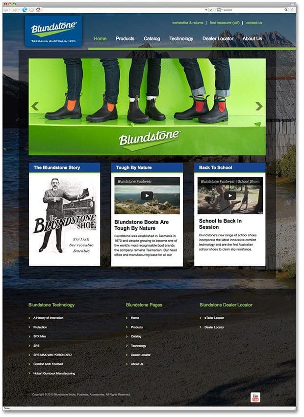 blundstone website design website