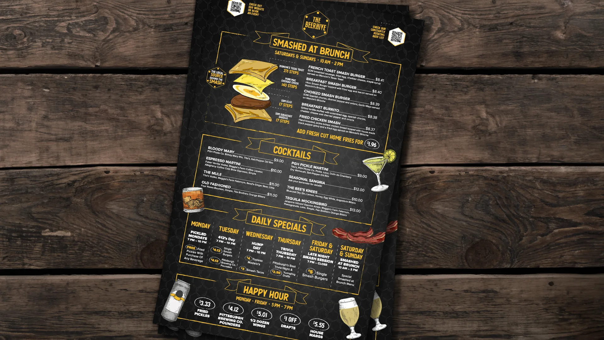 Portfolio Print Publications BEERHIVE MENU Publication Design Pittsburgh