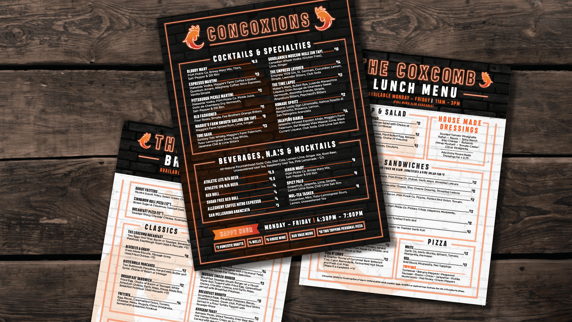 Portfolio Print Publications COXCOMB MENU