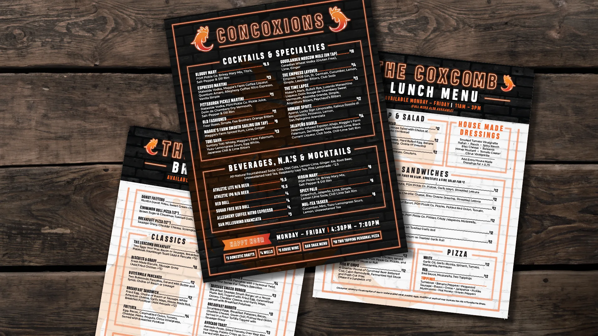 Portfolio Print Publications COXCOMB MENU