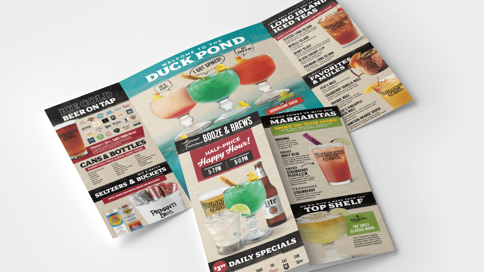 Portfolio Print Publications PRIMANTI BROS DRINK MENU Publication Design Company
